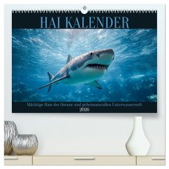 Cover Hai Kalender - Mächtige Haie der Ozeane und geheimnisvollen Unterwasserwelt (hochwertiger Premium Wandkalender 2026 DIN A2 quer), Kunstdruck in Hochglanz