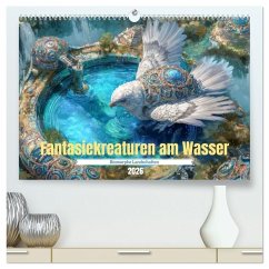Cover Fantasiekreaturen am Wasser - Biomorphe Landschaften (hochwertiger Premium Wandkalender 2026 DIN A2 quer), Kunstdruck in Hochglanz
