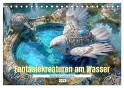 Fantasiekreaturen am Wasser - Biomorphe Landschaften (Tischkalender 2026 DIN A5 quer), CALVENDO Monatskalender