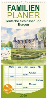 Cover Familienplaner 2026 - Deutsche Schlösser und Burgen mit 5 Spalten (Wandkalender, 21 x 45 cm) CALVENDO