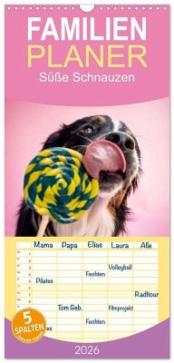 Cover Familienplaner 2026 - Süße Schnauzen mit 5 Spalten (Wandkalender, 21 x 45 cm) CALVENDO