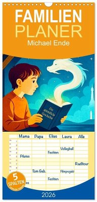 Cover Familienplaner 2026 - Michael Ende mit 5 Spalten (Wandkalender, 21 x 45 cm) CALVENDO