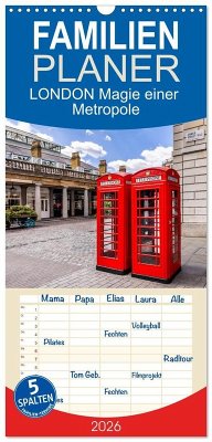 Cover Familienplaner 2026 - LONDON Magie einer Metropole mit 5 Spalten (Wandkalender, 21 x 45 cm) CALVENDO