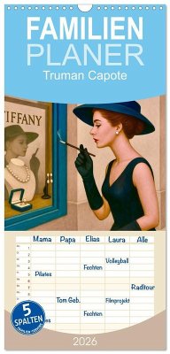 Cover Familienplaner 2026 - Truman Capote mit 5 Spalten (Wandkalender, 21 x 45 cm) CALVENDO