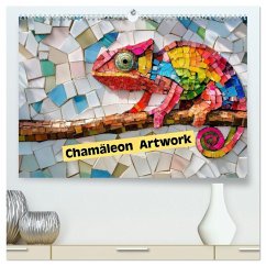 Cover Chamäleon Artwork (hochwertiger Premium Wandkalender 2026 DIN A2 quer), Kunstdruck in Hochglanz