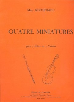 Cover 4 miniatures pour 3 flűtes ou violons partition et parties