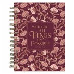 Journal Spiral-Bound Pink Floral with God Matt. 19:26 Journal Spiral-Bound Pink Floral with God Matt. 19:26