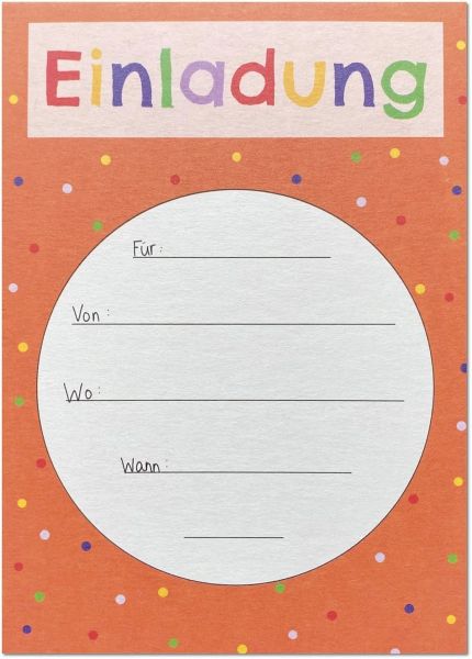 KEITCARDS Einladungskarte Orange, Karte für Einladung, Geburtstag, 1 Stück