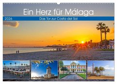 Ein Herz für Málaga (Wandkalender 2026 DIN A2 quer), CALVENDO Monatskalender