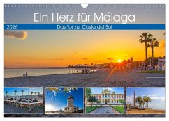 Ein Herz für Málaga (Wandkalender 2026 DIN A3 quer), CALVENDO Monatskalender