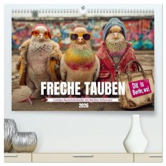 Freche Tauben - Lustiger Sprüchekalender mit Berliner Schnautze (hochwertiger Premium Wandkalender 2026 DIN A2 quer), Kunstdruck in Hochglanz Cover Freche Tauben - Lustiger Sprüchekalender mit Berliner Schnautze (hochwertiger Premium Wandkalender 2026 DIN A2 quer), Kunstdruck in Hochglanz