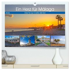 Ein Herz für Málaga (hochwertiger Premium Wandkalender 2026 DIN A2 quer), Kunstdruck in Hochglanz