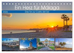 Ein Herz für Málaga (Tischkalender 2026 DIN A5 quer), CALVENDO Monatskalender Ein Herz für Málaga (Tischkalender 2026 DIN A5 quer), CALVENDO Monatskalender