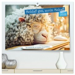 Cover Schlaf gut, mein Schaf - Spruchkalender mit lustigen Schaf-Bildern (hochwertiger Premium Wandkalender 2026 DIN A2 quer), Kunstdruck in Hochglanz