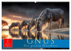 Gnus - die großen Wanderer (Wandkalender 2026 DIN A2 quer), CALVENDO Monatskalender Cover Gnus - die großen Wanderer (Wandkalender 2026 DIN A2 quer), CALVENDO Monatskalender