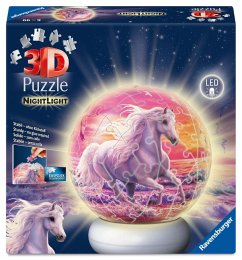 Cover 3D Puzzle-Ball Nachtlicht Pferde am Strand