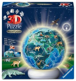 Cover 3D Puzzle-Ball Nachtlicht Erde mit Tiermotiven