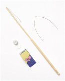 FOLIA Bastelartikel Laternenstab aus Holz mit Drahtbügel, inkl. 1 LED-Licht