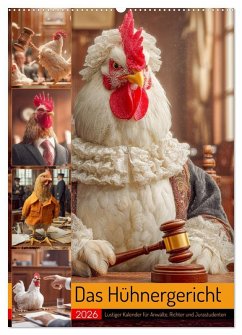 Cover Das Hühnergericht - Lustiger Kalender für Anwälte, Richter und Jurastudenten (Wandkalender 2026 DIN A2 hoch), CALVENDO Monatskalender