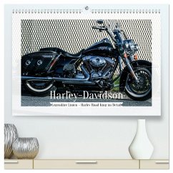 Legendäre Linien - Harley Road King im Detail (hochwertiger Premium Wandkalender 2026 DIN A2 quer), Kunstdruck in Hochglanz