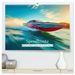 Speedboote (hochwertiger Premium Wandkalender 2026 DIN A2 quer), Kunstdruck in Hochglanz