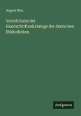 Verzeichniss der Handschriftenkataloge der deutschen Bibliotheken