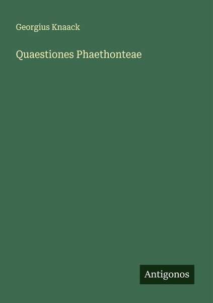 Quaestiones Phaethonteae Quaestiones Phaethonteae
