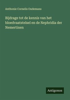 Cover Bijdrage tot de kennis van het bloedvaatstelsel en de Nephridia der Nemertinen