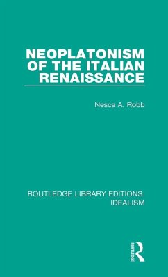 Cover Neoplatonism of the Italian Renaissance