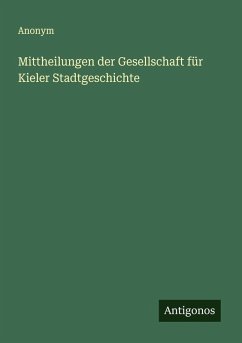 Cover Mittheilungen der Gesellschaft für Kieler Stadtgeschichte