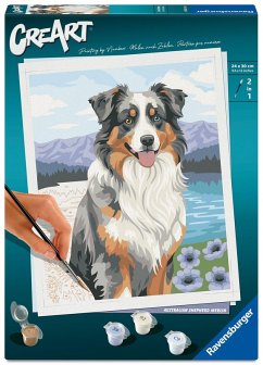 Cover Ravensburger CreArt 12023114 - Australian Shepherd Merlin - Malen nach Zahlen ab 12 Jahren