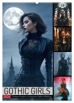Cover Gothic Girls - düstere Frauen in schwarzer Gothic-Kleidung (Wandkalender 2026 DIN A2 hoch), CALVENDO Monatskalender