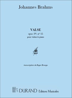 J. Brahms Valse Op 39 N 15 Vl-Piano Violin and Piano