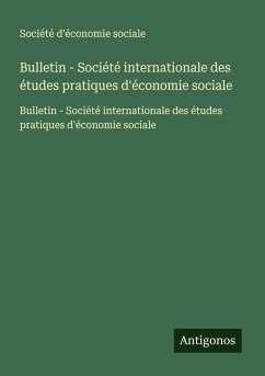 Cover Bulletin - Société internationale des études pratiques d'économie sociale