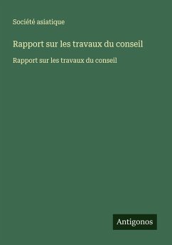 Cover Rapport sur les travaux du conseil