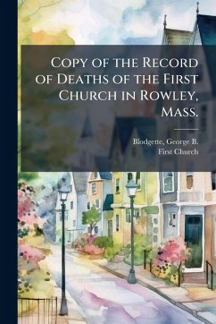 Cover Copy of the Record of Deaths of the First Church in Rowley, Mass.