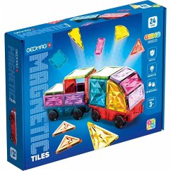 Cover Invento 507104 - Geomag Magnetic Tiles Gems Vehicles 24, 24-teilig, Magnetischer Baukasten, Magnetspielzeuge