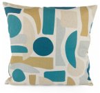 Dekokissen - Retro-Muster petrol