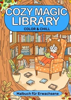 Bibliothek Malbuch Magische Bibliothek Cozy Magic Library