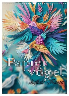 Papiervögel - Digitale Kunst (Wandkalender 2026 DIN A3 hoch), CALVENDO Monatskalender Cover Papiervögel - Digitale Kunst (Wandkalender 2026 DIN A3 hoch), CALVENDO Monatskalender