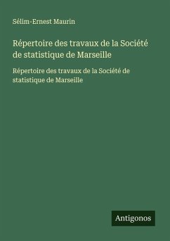 Cover Répertoire des travaux de la Société de statistique de Marseille