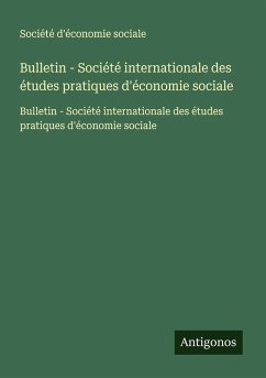 Cover Bulletin - Société internationale des études pratiques d'économie sociale