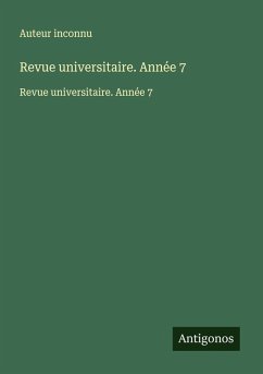 Cover Revue universitaire. Année 7