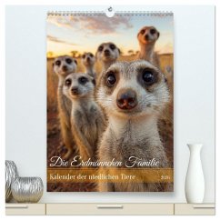 Die Erdmännchen Familie - Kalender der niedlichen Tiere (hochwertiger Premium Wandkalender 2026 DIN A2 hoch), Kunstdruck in Hochglanz