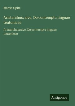 Cover Aristarchus; sive, De contemptu linguae teutonicae