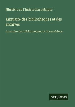 Cover Annuaire des bibliothèques et des archives