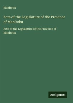 Cover Acts of the Legislature of the Province of Manitoba