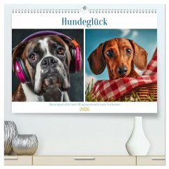 Hundeglück (hochwertiger Premium Wandkalender 2026 DIN A2 quer), Kunstdruck in Hochglanz
