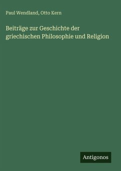 Cover Beiträge zur Geschichte der griechischen Philosophie und Religion