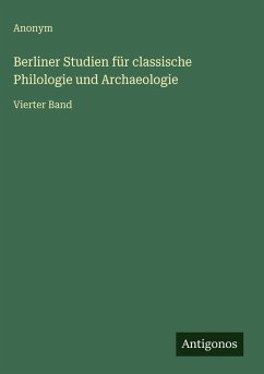 Cover Berliner Studien für classische Philologie und Archaeologie